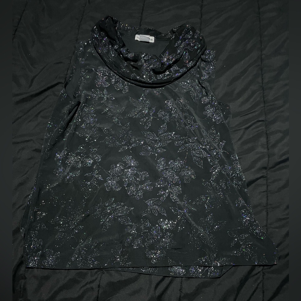 90s y2k black sparkly glittery tank